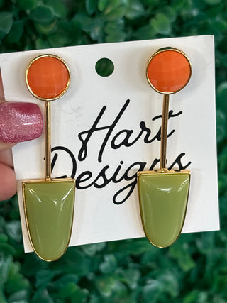 Retro Colorblock Statement Earrings