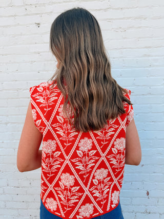 Crimson Garden Knit Vest