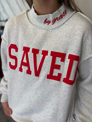 Saved By Grace Mock Neck Sweatshirt