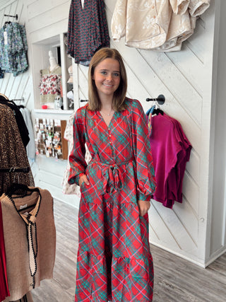 Mary Square Dress Gracelyn Plaid About You