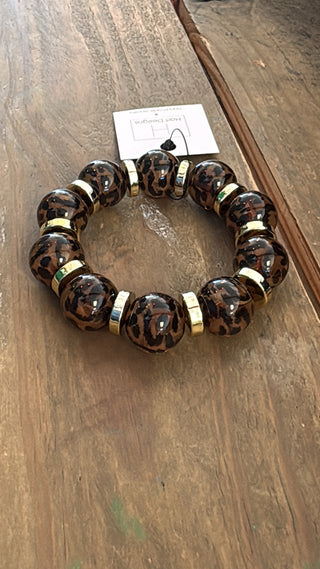 Amber Leopard Stretch Bracelet