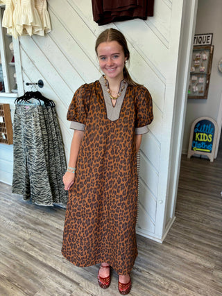 Wild at Heart Leopard Midi Dress