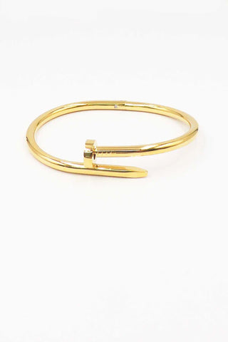 Stainless Steel Open Nail Hinged Bangle Bracelet