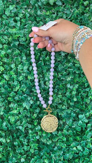Lavender Luxe Medallion Necklace