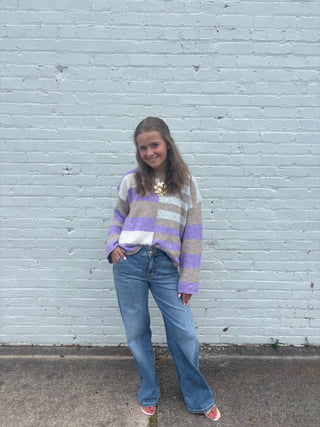 Lavender Lane Colorblock Sweater