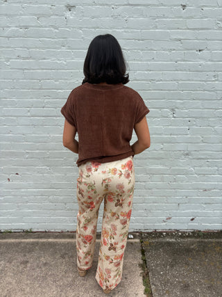 Vintage Bloom Wide-Leg Pants