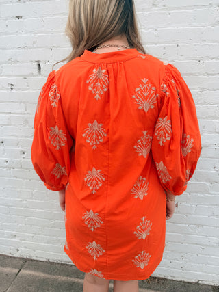 Sunset Bloom Embroidered Dress