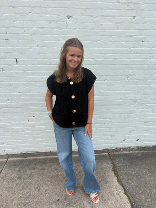 Downtown Button Sweater Vest