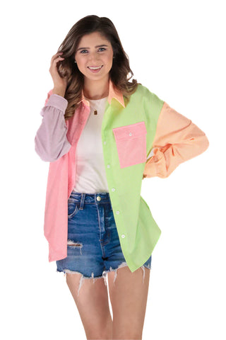 Tour The Town Color Block Top