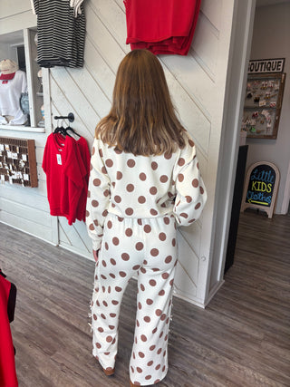 Simply Southern Lounge Polka Dot Pullover in Cream