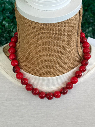 Simply Scarlet Beaded Necklace