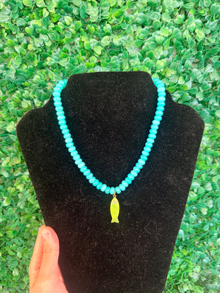 Catch of the Day Beaded Necklace – Turquoise