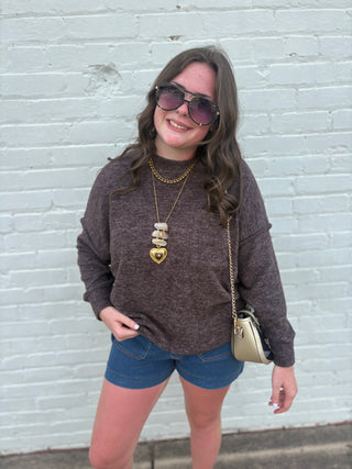 Mocha Comfort Oversized Pullover
