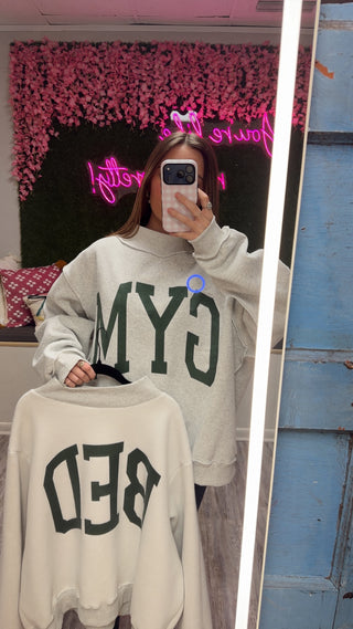 Gym/Bed Reversible Mockneck Sweatshirt