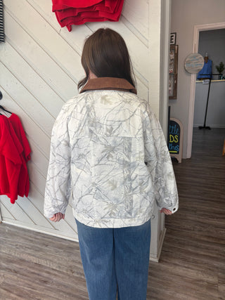 Simply Southern Barn Jacket in White Camo