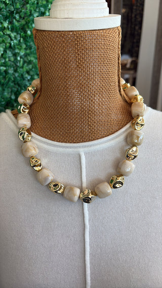 Ivory Knot Beaded Statement Necklace