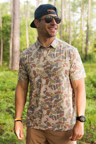 Burlebo Performance Polo - Driftwood Camo