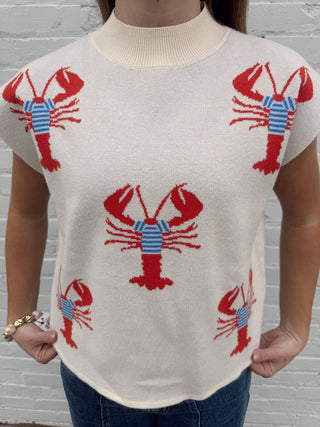 Seaside Lobster Knit Vest Top