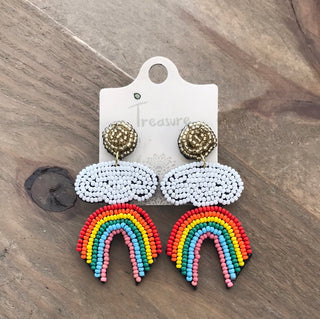 Somewhere Over the Rainbow Beaded Earrings