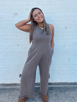 Simply Southern Vivan Jumpsuit Dark Gray