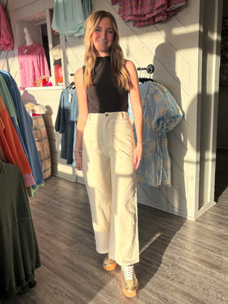 Grab Your Bestie Ankle Pants in Cream