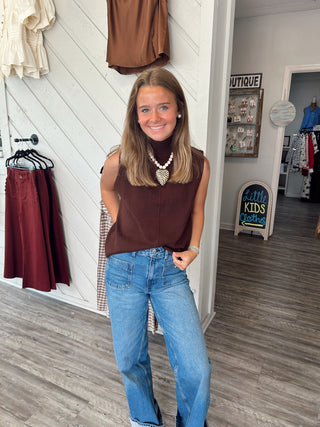 The Chocolate Edit Sleeveless Turtleneck