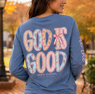 Simply Southern God is Good Long Sleeve Graphic Tee