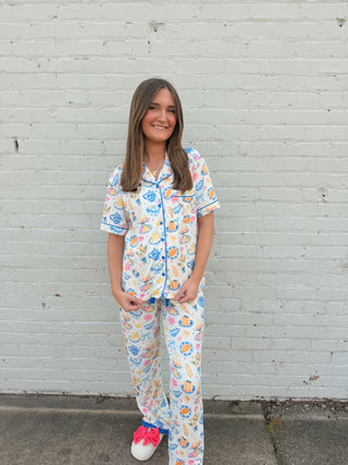 Sunday Brunch Ruffle Pajama Set