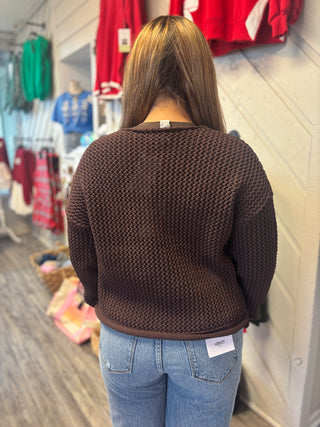 Chestnut Breeze Knit Cardigan
