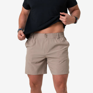 Burlebo Everyday Short 5" inseam - Cobblestone Khaki - Duck Hunt Pocket