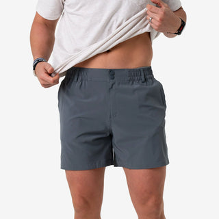 Burlebo Men's Everyday Performance 7" Shorts River Rock Grey/Classic Deer Camo Pocket