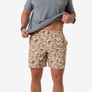 Burlebo Men's Everyday Performance 7" Shorts  Venado Camo - Brown Pocket