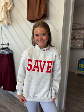 Saved By Grace Mock Neck Sweatshirt
