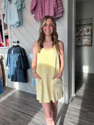 On The Go Shorts Dress- Sunshine