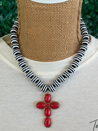Red Faith Cross Necklace