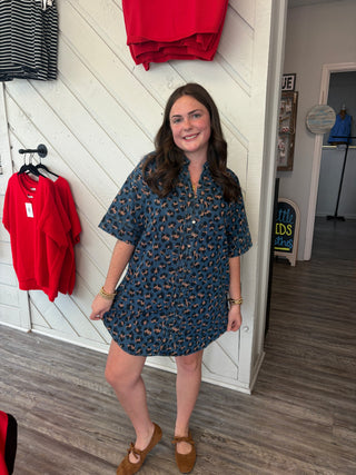 Simply Southern Denim Leopard Print Dress