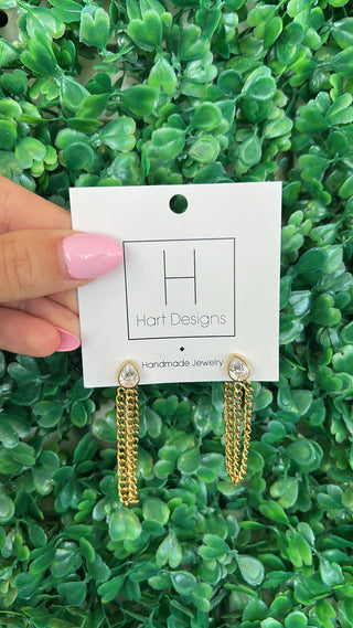 Golden Prism Chain Earrings