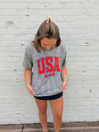 USA Vintage Camo Graphic Tee