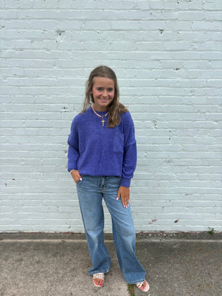 Electric Blue Oversized Pullover