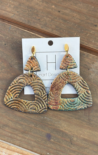 Golden Swirl Statement Earrings