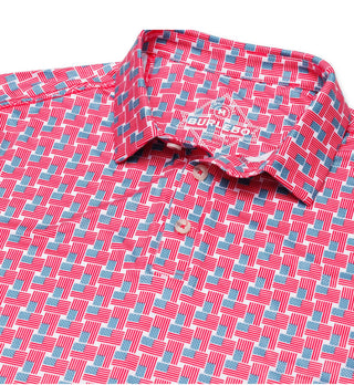 Burlebo Performance Polo American Flag Print