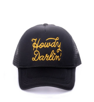 Howdy Darlin' Mesh Trucker Hat in Black