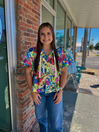 Carley Floral Print Top