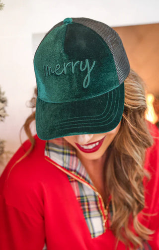 Merry Velvet Trucker Hat