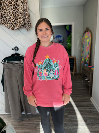 Pink Corded Nutcracker Pullover