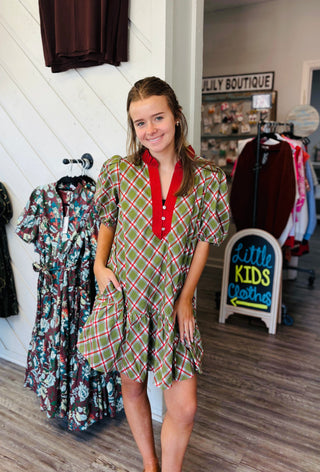 Autumn Charm Plaid Dress