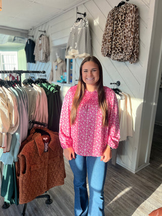 Smocked Layered Pretty in Pink Top