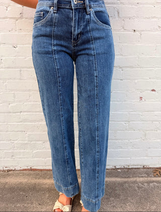 Everday Edge Front Seam Wide Leg Jeans