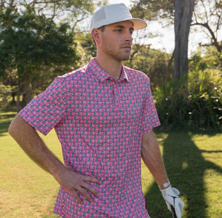 Burlebo Performance Polo American Flag Print