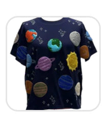Queen of Sparkles Navy Planets Tee